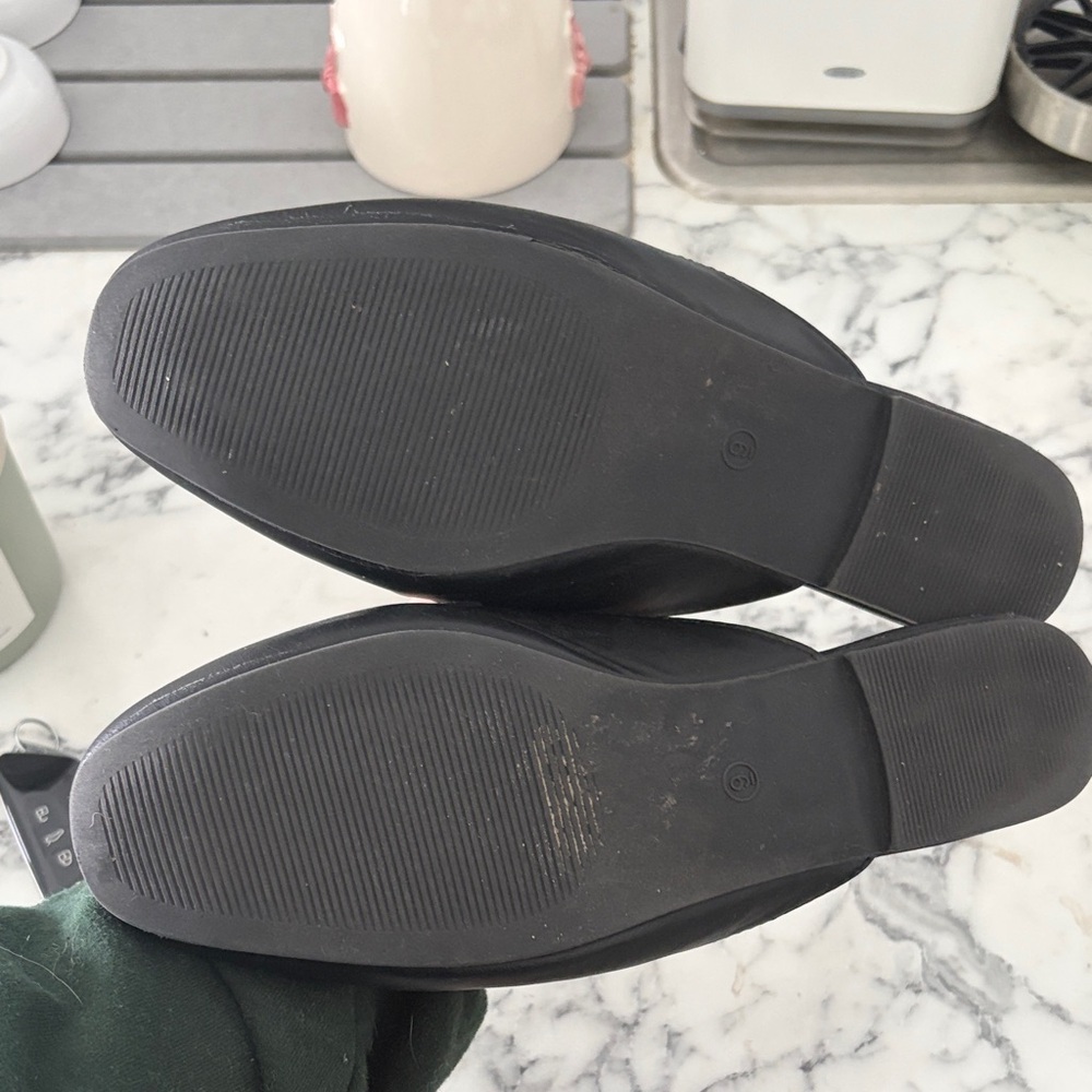 Madden Girl Quilted Black Mules with Gold Accent - Picture 2 of 3